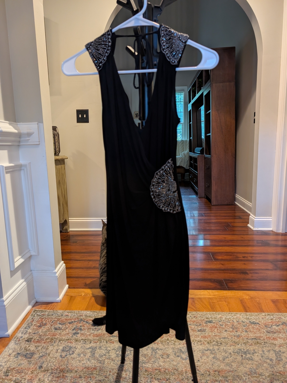 Frederick's of Hollywood Black Beaded Evening Dress